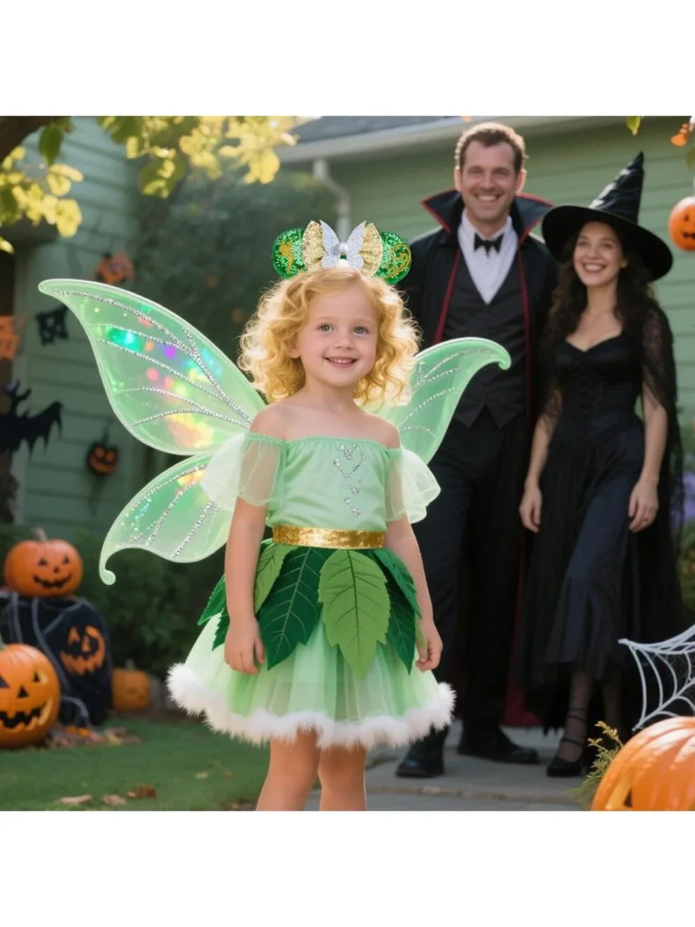 Women Green Butterfly Ears Sequin Halloween Mickey Mouse Headband for Cosplay